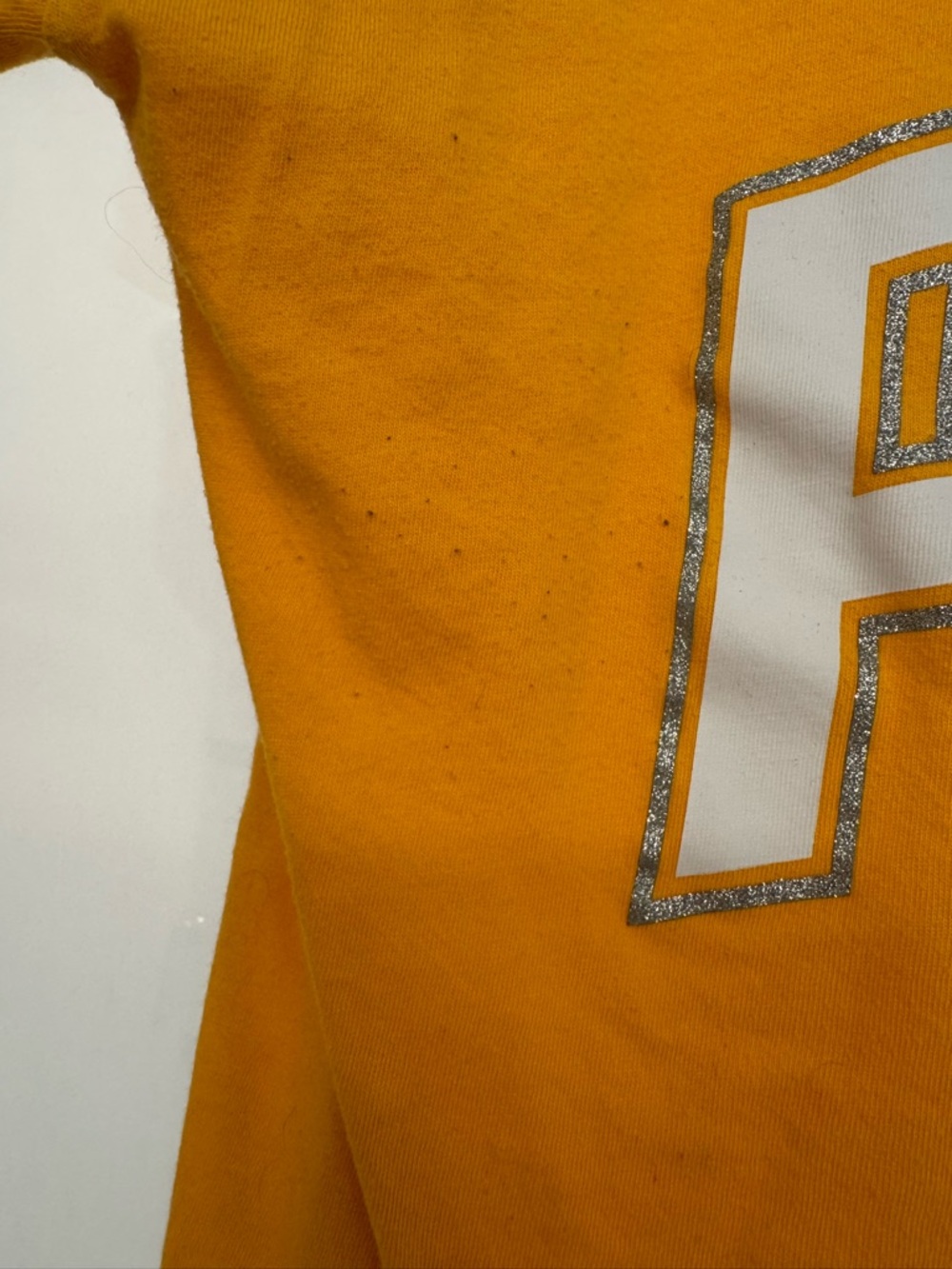 PINK Victoria's Secret Yellow V-Neck Logo Tee - Picture 3 of 3